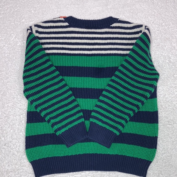 Hanna Andersson navy green button shoulder combed cotton sweater size 4 - Picture 5 of 7
